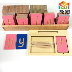 Mini groove letters lower case(28 letters,1 wooden box,1 sand tray,2 stylus)