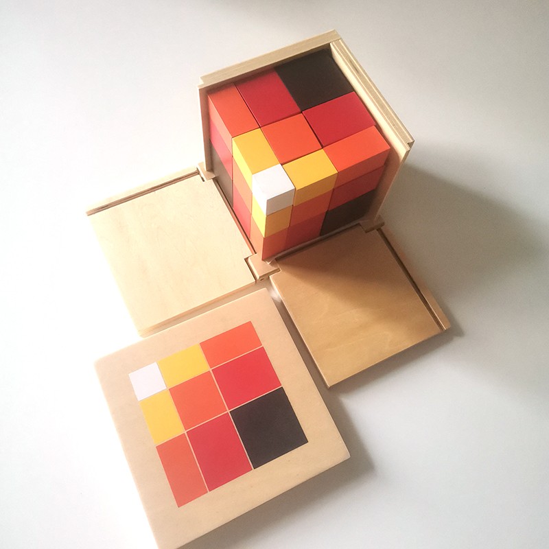 Trinomal cube beech wood box extension