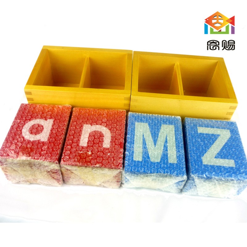 blue and red sand letters uppercase and lowercase